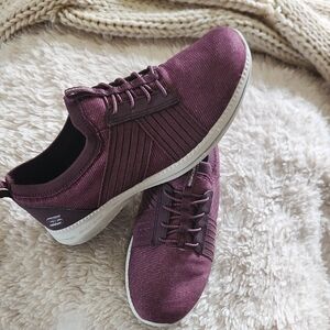 Skechers Slip Ins Mwmory Cooled Maroon Athletic Shoes 7.5